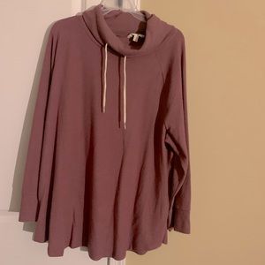 2X mauve cowl neck sweatshirt/tunic